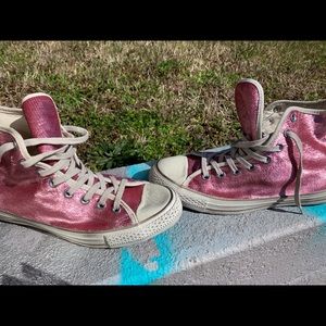 Pink sequin converse
